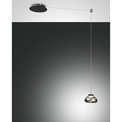 LED Pendel ARABELLA, inkl. Smartluce, 1x 8W, 3000K, 720lm, IP20, h�jde 350cm maks., gr� gennemsigtig