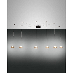 LED Pendel ARABELLA, inkl. Smartluce, 6x 8W, 3000K, 4320lm, IP20, rav