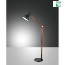 Floor lamp SVEVA Reading luminaire, E27, 1x 60W, IP20, black/walnut color