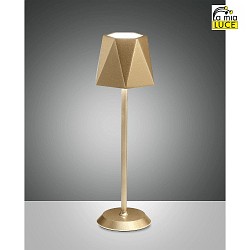 LED Battery table lamp KATY Outdoor luminaire, 3W, 3000K, 320lm, IP54, gold satin