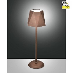 Battery lamp KATY with touch dimmer IP54, rust brown dimmable