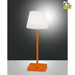 Battery lamp ADAM with touch dimmer IP44, orange dimmable