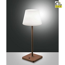 Battery lamp ADAM with touch dimmer IP44, rust brown dimmable