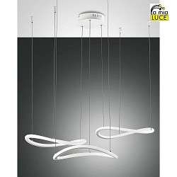 pendant luminaire TIRRENO 3 flames IP20, satined, white dimmable