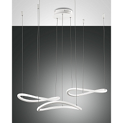 Pendel TIRRENO 3-flammer IP20, satin, hvid d�mpbar