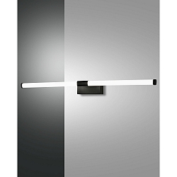 mirror luminaire AGO 61.5CM square, flat, switchable IP44, black matt 
