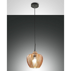 pendant luminaire GALLURA E27 IP20, amber, black