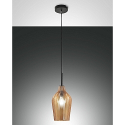 pendant luminaire STINTINO E27 IP20, amber, black