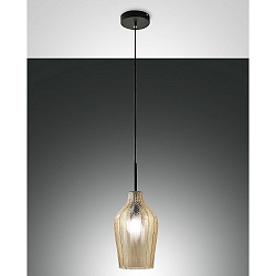 pendant luminaire STINTINO E27 IP20, champagner, black