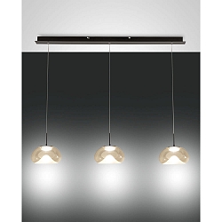 pendant luminaire BRENA 3 flames, long IP20, black dimmable