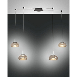 pendant luminaire BRENA 4 flames IP20, black dimmable