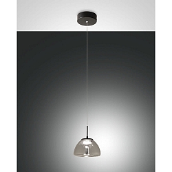 pendant luminaire LUCILLE 1 flame IP20, black dimmable