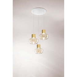 pendant luminaire KINO 3 flames, round IP20, white dimmable