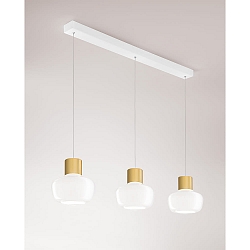 pendant luminaire KINO 3 flames, long IP20, white dimmable
