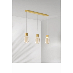pendant luminaire LAPO 3 flames, long IP20, gold dimmable