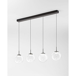 pendant luminaire ARIEL 4 flames, long IP20, black dimmable
