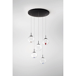 pendant luminaire ARIEL 5 flames, round IP20, black dimmable