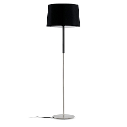 Standerlampe VOLTA E27 IP20, nikkel satin, sort 