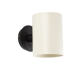 V�glampe GUADALUPE E27 IP20, beige, sort mat 