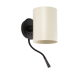 Væglampe GUADALUPE E27 IP20, beige, sort mat 
