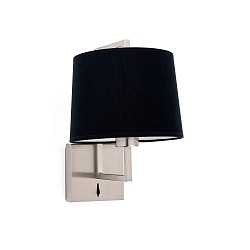 Væglampe FRAME E27 IP20, nikkel mat, sort 