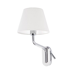 Væglampe ETERNA E27 IP20, chrom, hvid 