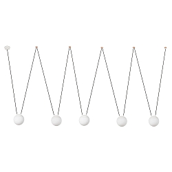 pendant luminaire MINE PC SPACE 5 flames E27 IP20, white matt 