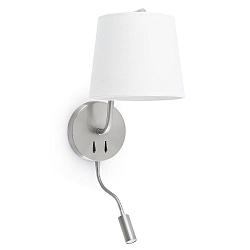 Væglampe BERNI E27 IP20, nikkel satin 