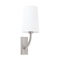 wall luminaire REM E27 IP20, nickel matt, white 