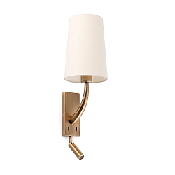 Væglampe REM E27 IP20, beige, antik guld 
