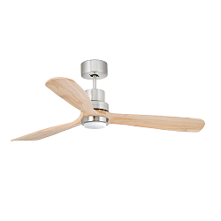 Loftsventilator LANTAU L med fjernbetjening IP20, nikkel mat, fyrretr�