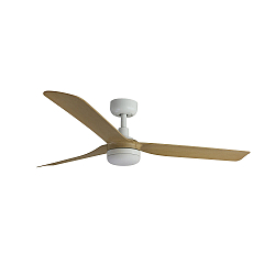 Loftsventilator PUNT M med fjernbetjening IP20, hvid mat, ahorn