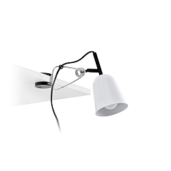 Klemmelampe STUDIO E14 IP20, blank, hvid 