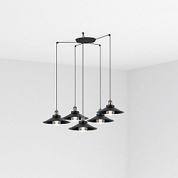 pendant luminaire MARLIN 5 flames E27 IP20, antique gold 