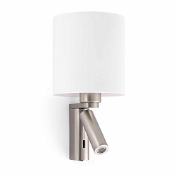 Væglampe ROB SHADE E27 IP20, nikkel satin 