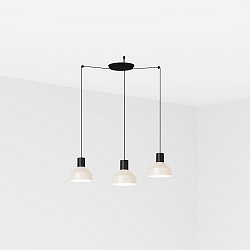 pendant luminaire KOMBO 3 flames E27 IP20, beige, black matt 