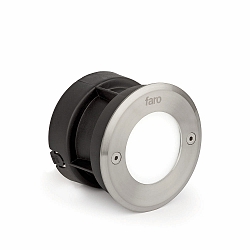 Gulvindbygningslampe LED 18 R HIGH POWER rund, stiv IP67, rustfrit st�l, satin 