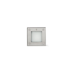 Gulvindbygningslampe LED 18 SQ HIGH POWER stiv, firkantet IP67, rustfrit st�l, satin 