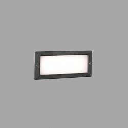 V�gindbygningslampe STRIPE-2 firkantet, med diffuser IP54