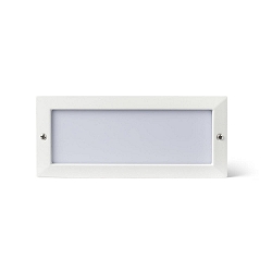 V�gindbygningslampe STRIPE-2 firkantet, med diffuser IP54, hvid mat 
