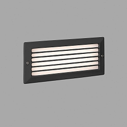 V�gindbygningslampe STRIPE-1 firkantet, med gitter IP54, m�rkegr� 