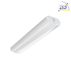 LED Damp-proof luminaire, convex, 16W, 3000K, 1900lm, IP40, DALI dimmable, white