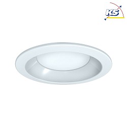 LED Recessed Downlight, round, 8W, 3000K, 800lm, IP44, opal, white