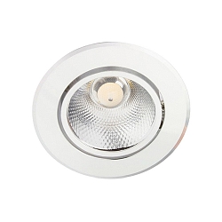 LED Recessed Downlight, 7W, 3000K, 600lm, IP20, swivelling, silver