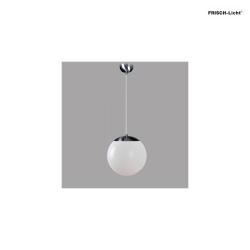 LED Ball Pendant luminaire glass, 44W, 3000K, 5200lm, IP40, DALI dimmable, stainless steel