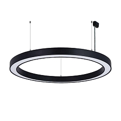 pendant luminaire � 133.5CM CCT Switch, direct / indirect, UGR < 19, multipower, ring shape IP40, black dimmable