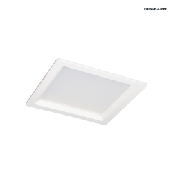 LED Recessed Downlight, 12W, 3000K, 1100lm, square, IP54, DALI dimmable, white