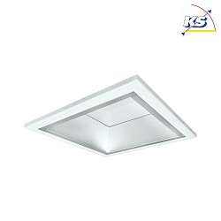 LED Recessed Downlight, 10W, 3000K, 1000lm, square, IP21, opal, DALI dimmable, white