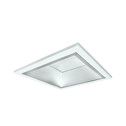 LED Recessed Downlight, 29W, 3000K, 2900lm, square, IP21, opal, white