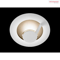 LED Wall / Ceiling luminaire FLAT, 1 flame, 2700K - 6500K, white/gold brown, dimmable